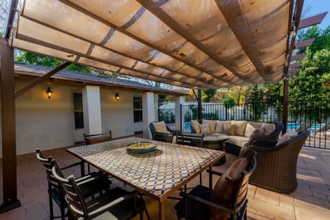 Outside dining to enjoy with family or friends.