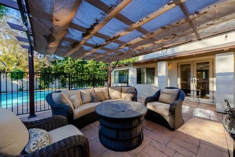 Outside dining to enjoy with family or friends.