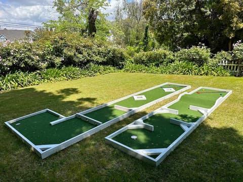 Enjoy a mini golf experience with 2 holes right in the backyard.
