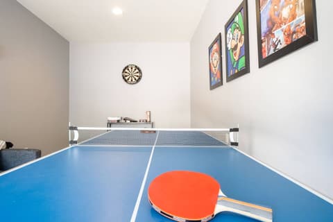 Fantastic game room, included a ping pong table.
